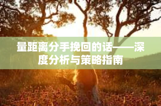量距离分手挽回的话——深度分析与策略指南