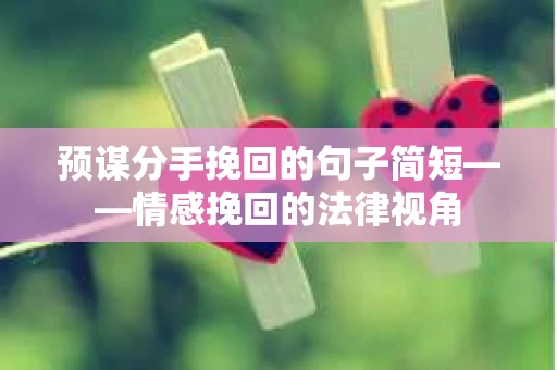 预谋分手挽回的句子简短——情感挽回的法律视角