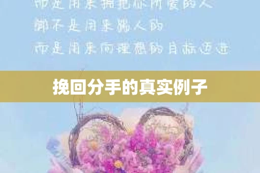 挽回分手的真实例子