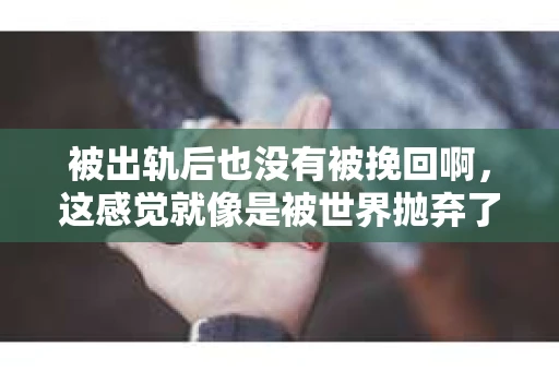 被出轨后也没有被挽回啊，这感觉就像是被世界抛弃了一样。我曾经也经历过这样的事情，那种心如刀割的痛，至今仍记忆犹新。今天，我想和大家聊聊这个话题，希望能给那些正在经历或者曾经经历过类似痛苦的人一些安慰和帮助。