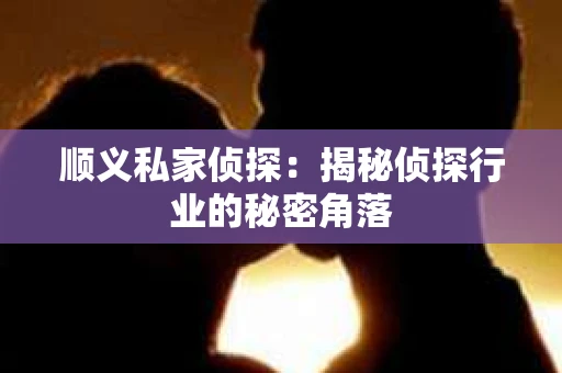 顺义私家侦探：揭秘侦探行业的秘密角落