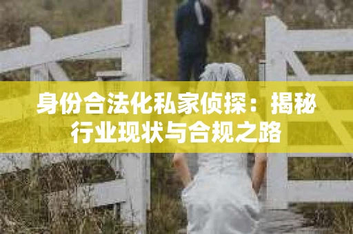 身份合法化私家侦探：揭秘行业现状与合规之路