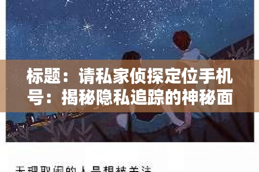 标题：请私家侦探定位手机号：揭秘隐私追踪的神秘面纱