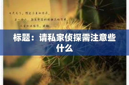 标题：请私家侦探需注意些什么