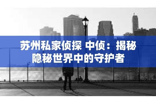 苏州私家侦探 中侦：揭秘隐秘世界中的守护者