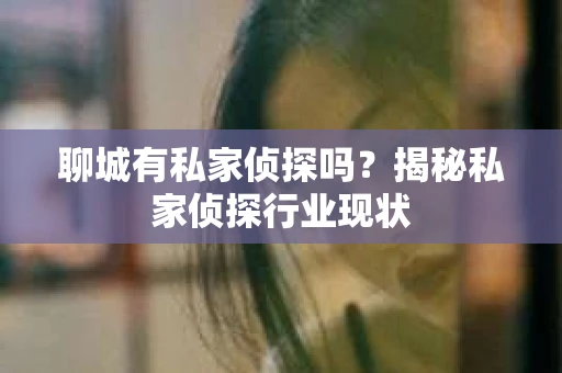 聊城有私家侦探吗？揭秘私家侦探行业现状